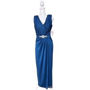 Alex Evenings | Dresses | Alex Blue Velvet Dress | Poshmark